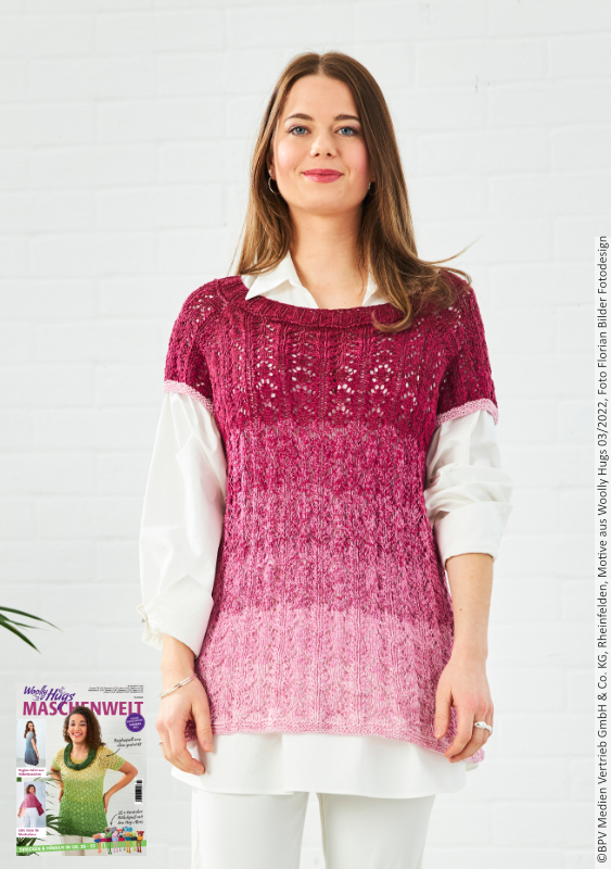 Raglanshirt Ajourtraum  | Wollpaket mit Bobbel Cotton XXL  | Stricken | Veronika Hug, Woolly Hugs, Christophorus Verlag