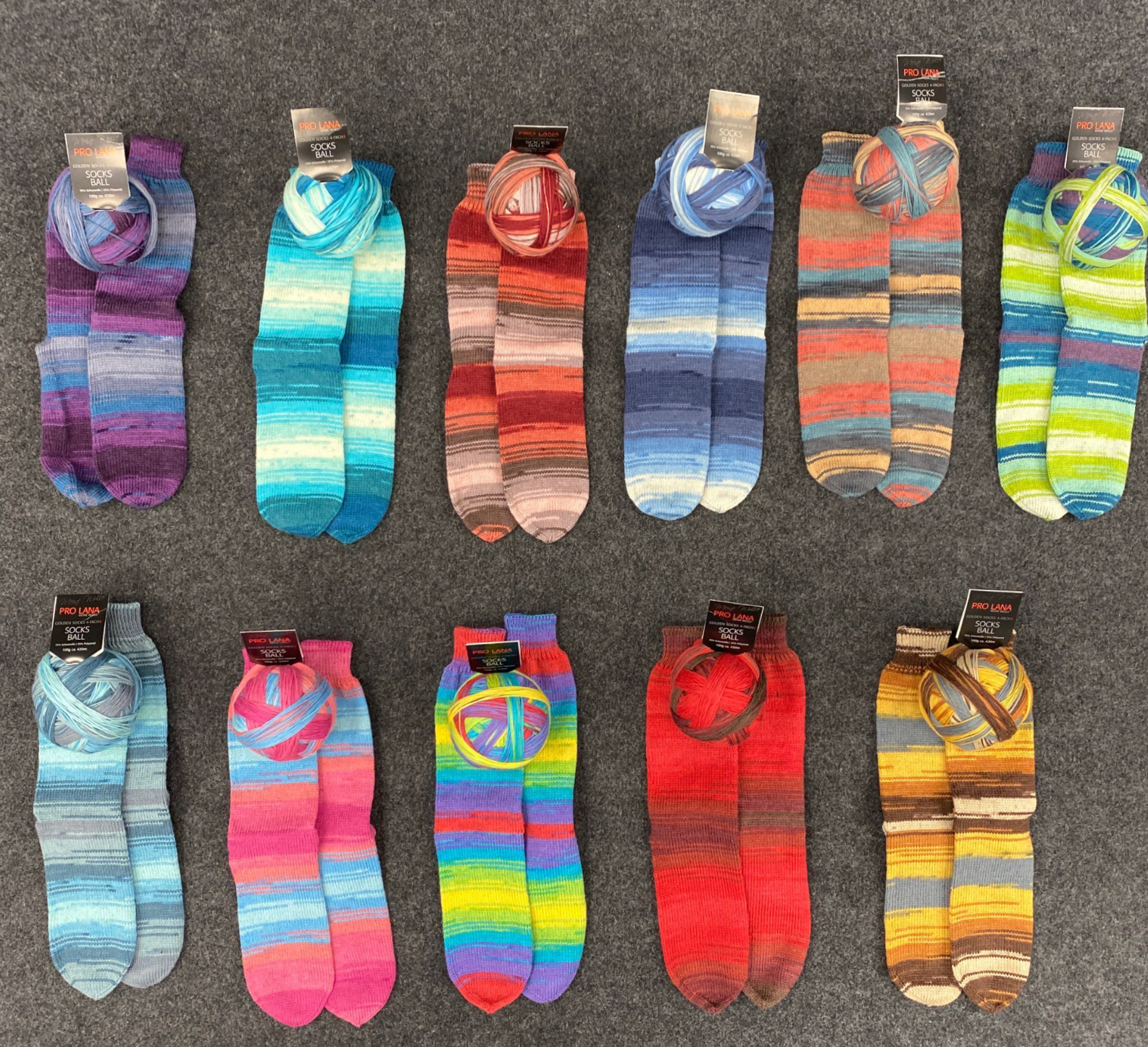 Golden Socks Ball - 4-fach Sockenwolle von Pro Lana 0001 - Farbverlauf