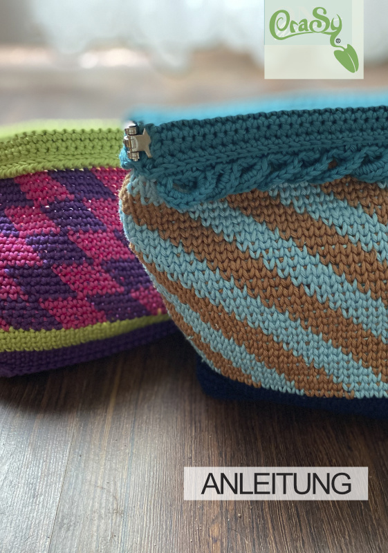 Projektbeutel / Kosmetiktasche Steife Brise | Einzelanleitung | Häkeln | Sylvie Rasch