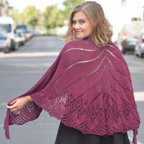Tuch Lotosherz | Einzelanleitung | Wolle 6 Karat  | Stricken | Sylvie Rasch