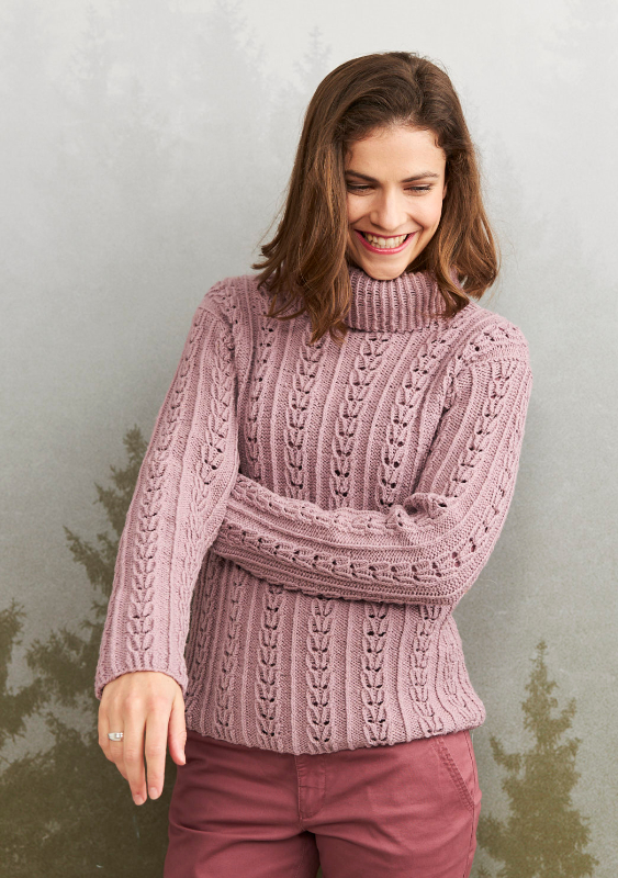 Pulli mit Fantasie-Rippenmuster | Wollpaket mit Italy Wool 150 | Stricken