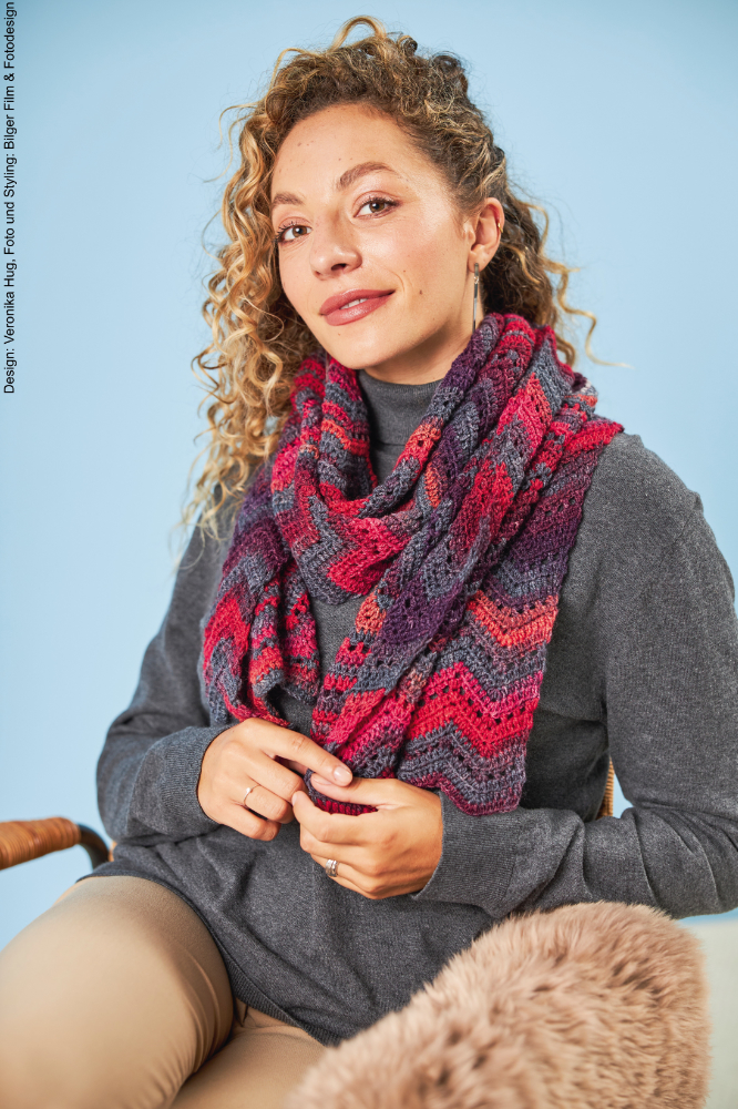 Häkelstola rote Glut | Anleitungsheft | Wolle Paint Socks  | Häkeln | Veronika Hug, Woolly Hugs, Christophorus Verlag