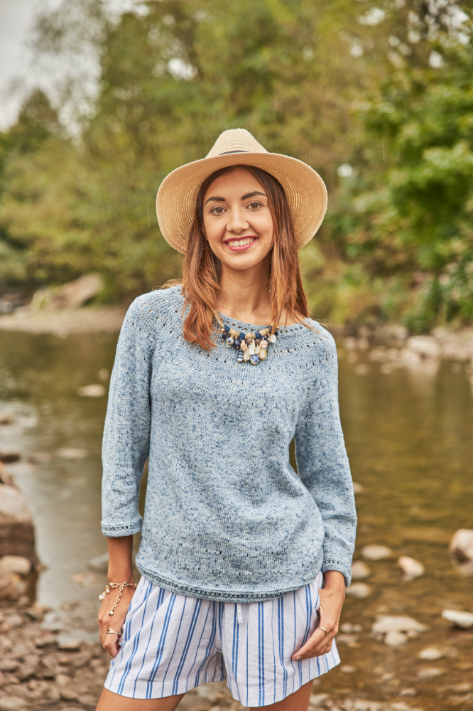 Pulli mit Lochmuster-Rundpasse | Anleitungsheft | Wolle Viva Summer  | Stricken | Regina Bühler, Pro Lana