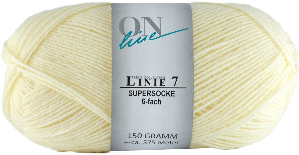 Supersocke 6-fach Linie 7 Uni von ONline 0023 - naturweiß