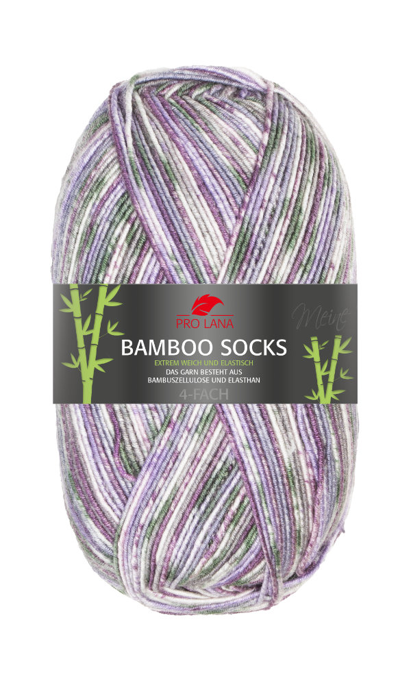 Bamboo Socks von Pro Lana 0968 - flieder / grau color