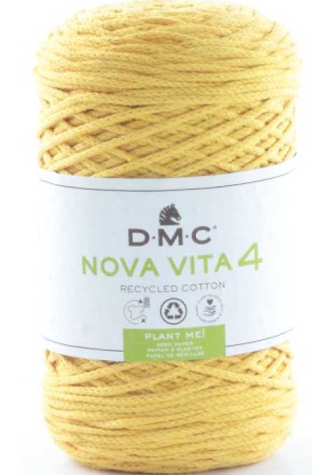 Nova Vita 4 Häkel- Makramee und Strickgarn von DMC 0009 - gelb