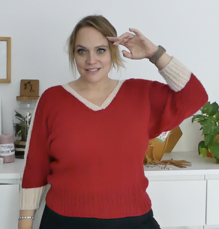 Fledermaus Pullover Teufelchen | Einzelanleitung | Wolle Cora Linie 20  | Stricken | Sylvie Rasch