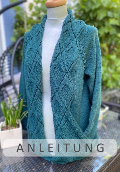 Strickjacke Wrapper | Einzelanleitung | Wolle Merino Cotton 135  | Stricken | Sylvie Rasch