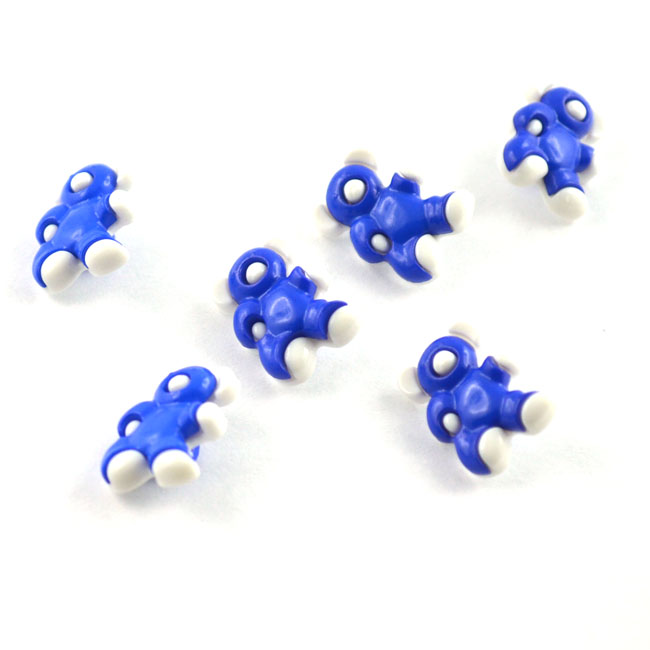 Kinderknopf Bärchen 18 mm blau / weiß von Dill