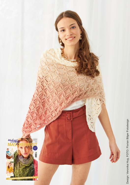 Tuch Schmetterlinge - ab Spitze | Anleitungsheft | Wolle BOBBEL cotton 800m  | Stricken | Veronika Hug, Woolly Hugs, Christophorus Verlag