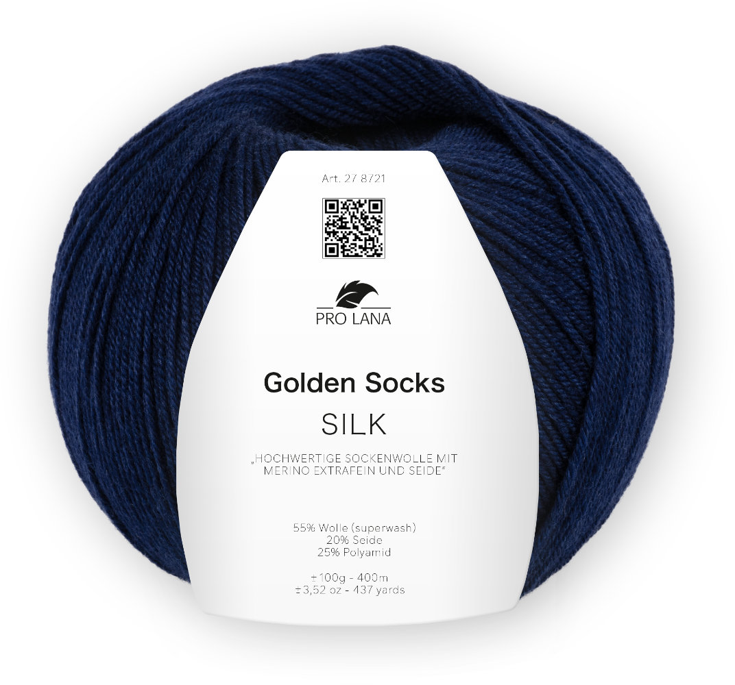 Silk Golden Socks - 4-fach Sockenwolle von Pro Lana 0050 - marine