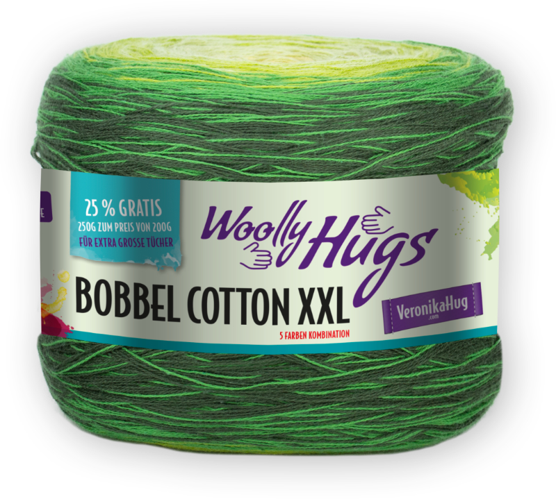 Bobbel Cotton XXL von Woolly Hugs 0605 - gelb / grün