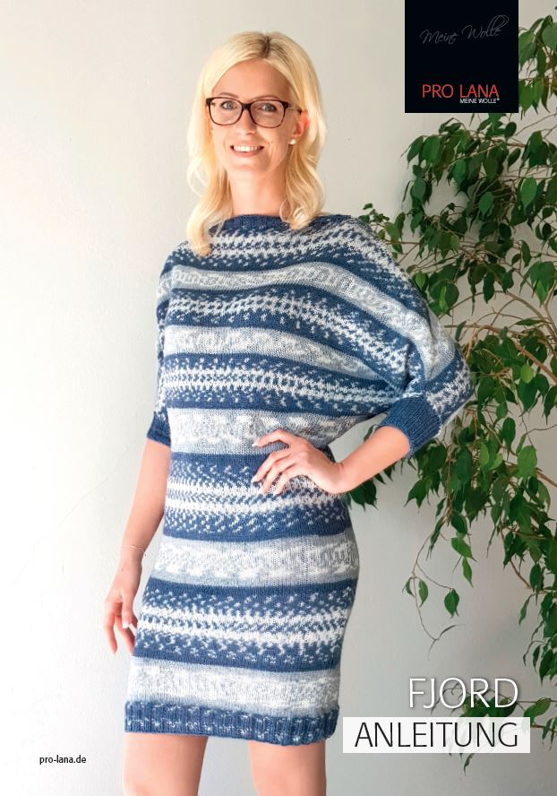 Strickkleid mit Fledermausärmel | Einzelanleitung | Wolle Fjord  | Stricken | Kathrin Parlatan