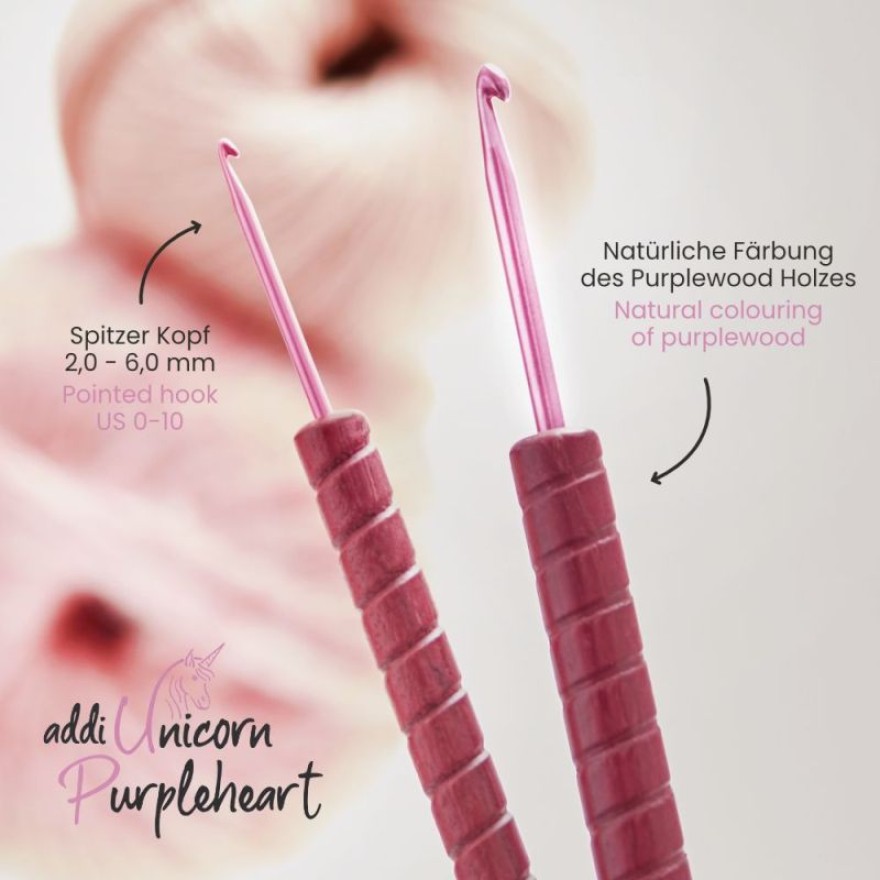 Häkelnadel addiUnicorn Purpleheart von addi