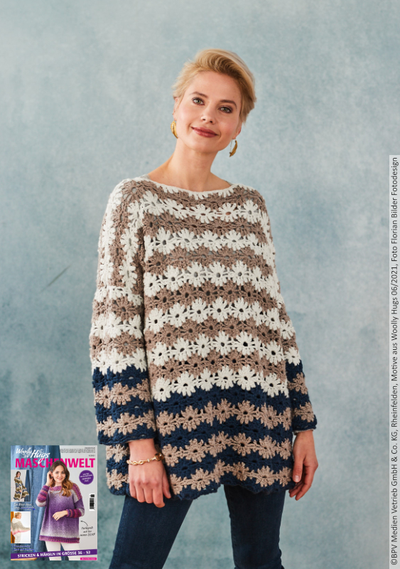 Pulli Flower-Power | Anleitungsheft | Wolle Cashmere+  | Stricken | Woolly Hugs