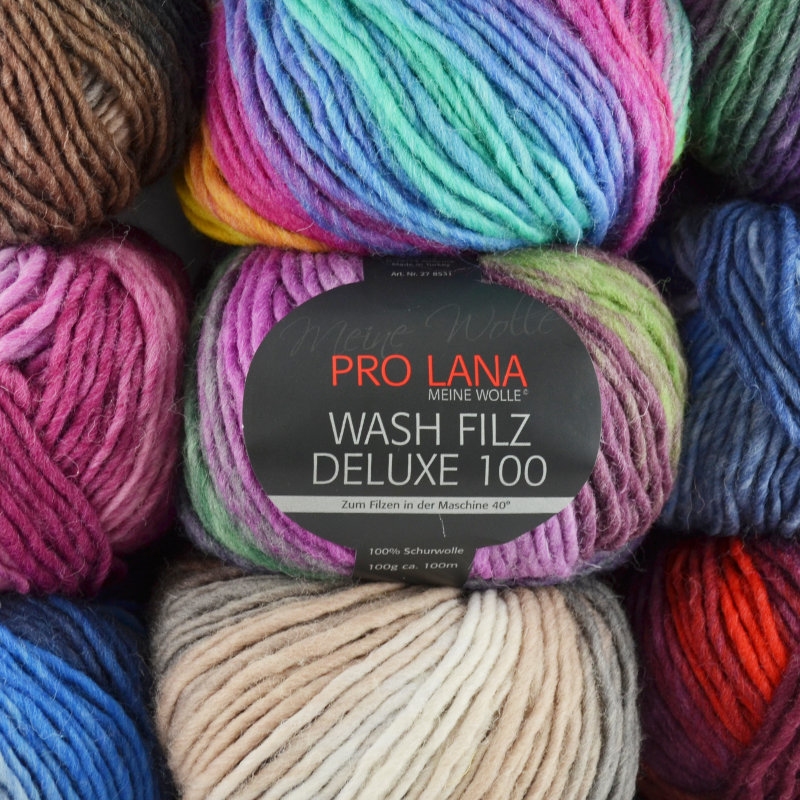 Wash-filz Deluxe 100 von Pro Lana 1007 - grau