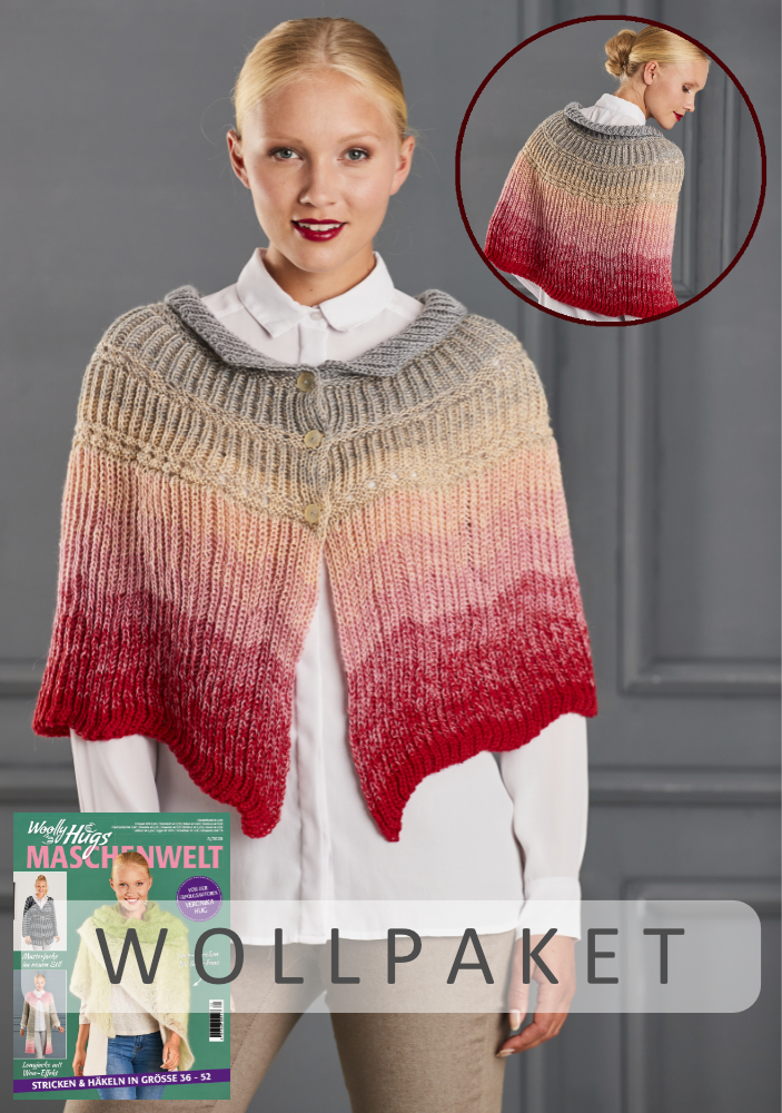 Kurzponcho Kanada | Anleitungsheft | Wolle Bobbel Merino Mix  | Stricken | Veronika Hug, Woolly Hugs