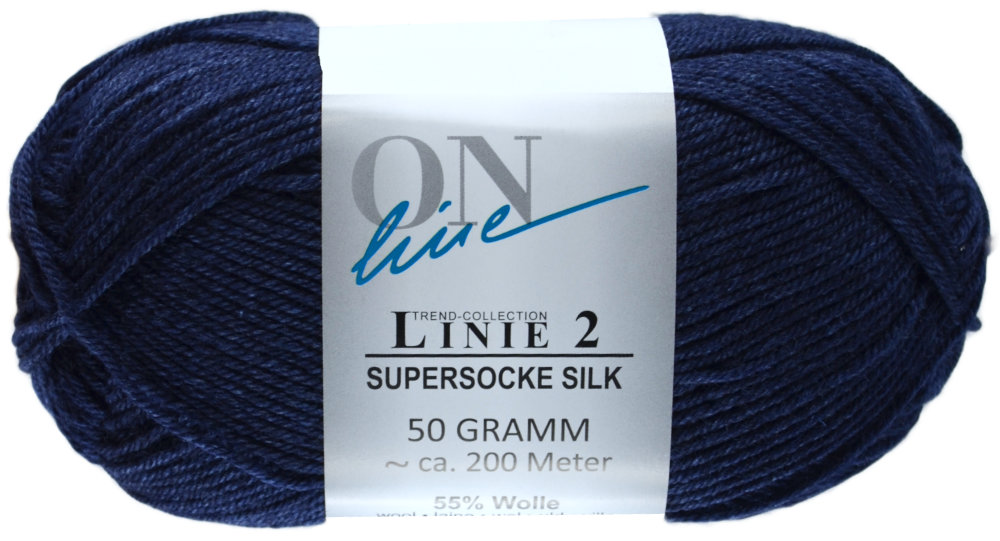 Supersocke Silk Uni Linie 2 von ONline 0005 - dunkelblau