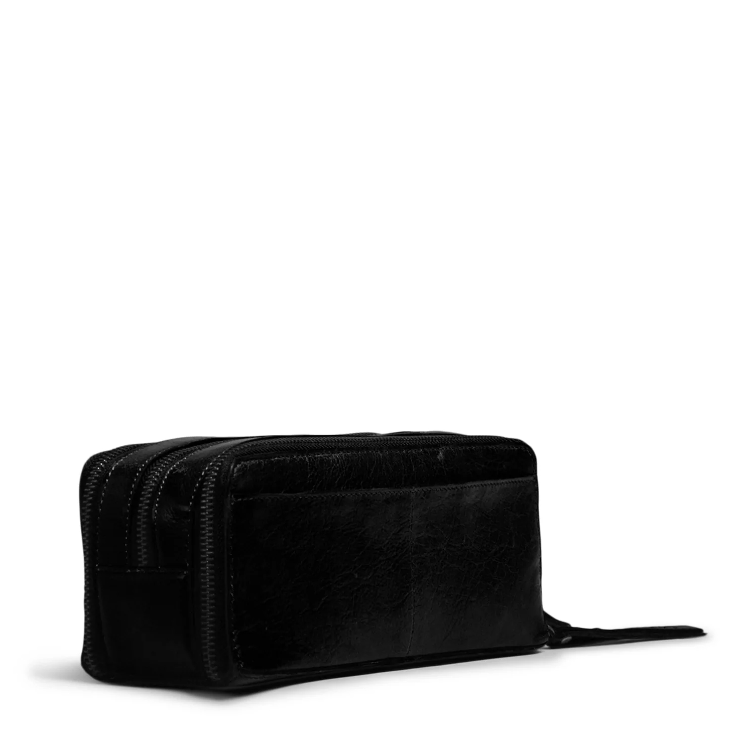 Harmony - kleine Projekttasche für Häkelzubehör, handgefertigt aus Echtleder von muud black