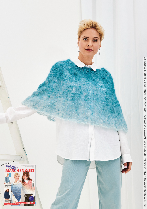 Poncho Like a Fly | Wollpaket mit Lace | Stricken