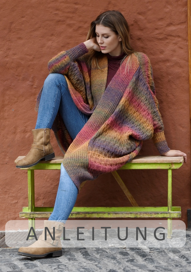 Oversized Mantel | Einzelanleitung | Wolle Fano Fino Linie 59  | Stricken | ONline
