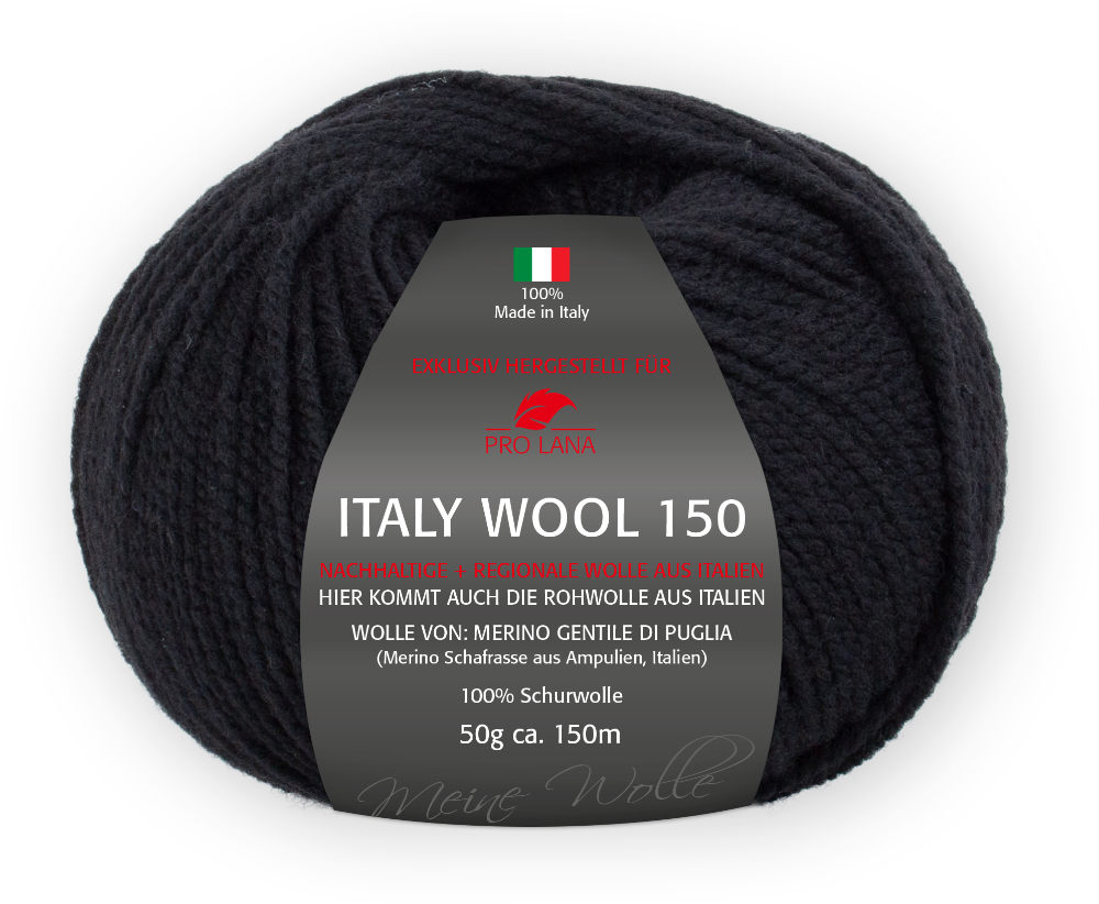Italy Wool 150 von Pro Lana 0199 - schwarz