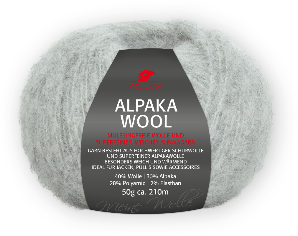 Alpaka Wool von Pro Lana 0091 - hellgrau meliert