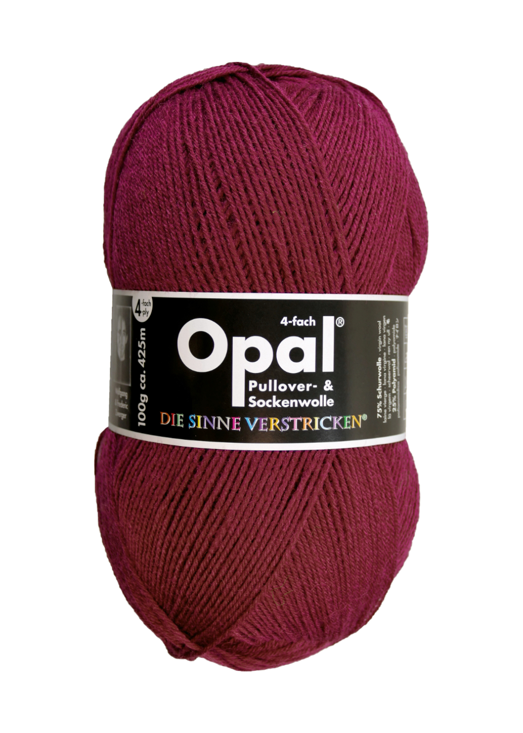 OPAL uni - 4-fach Sockenwolle 5196 - burgund