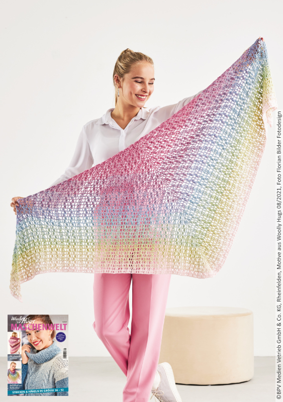 Tuch Büschel-Zöpfe | Anleitungsheft | Wolle BOBBEL cotton 800m  | Häkeln | Woolly Hugs