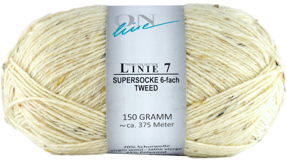 Supersocke 6-fach Tweed Linie 7 von ONline 0901 - natur/beige