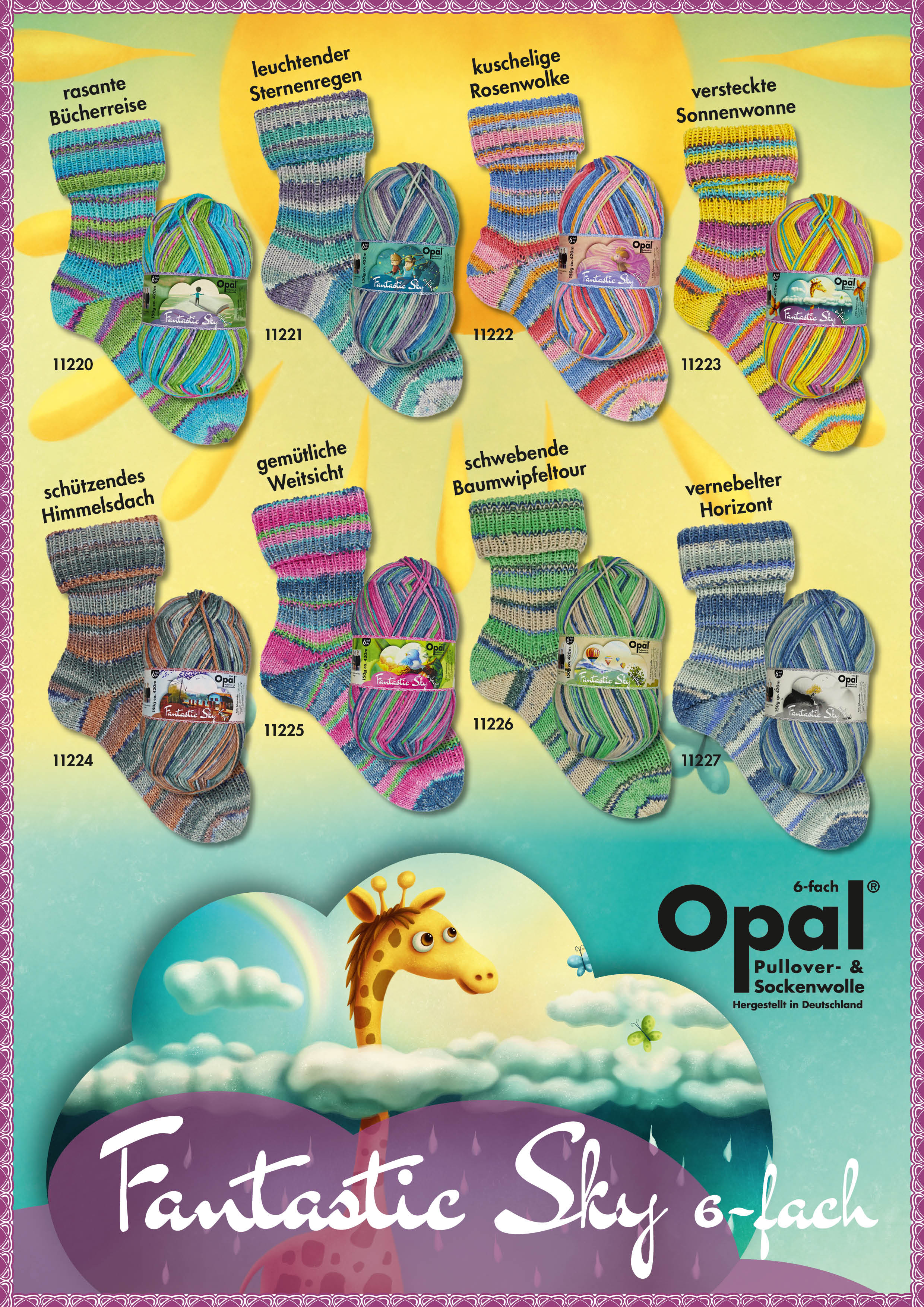 OPAL Color - 6-fach Sockenwolle Fantastic Sky: 11226 schwebende Baumwipfeltour