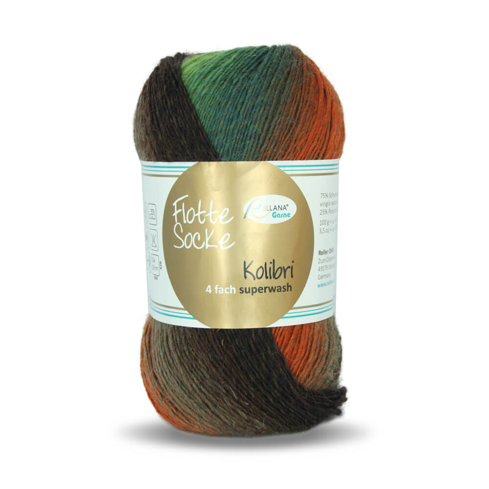 Flotte Socke Kolibri 4-fach 6206 - braun-kürbis
