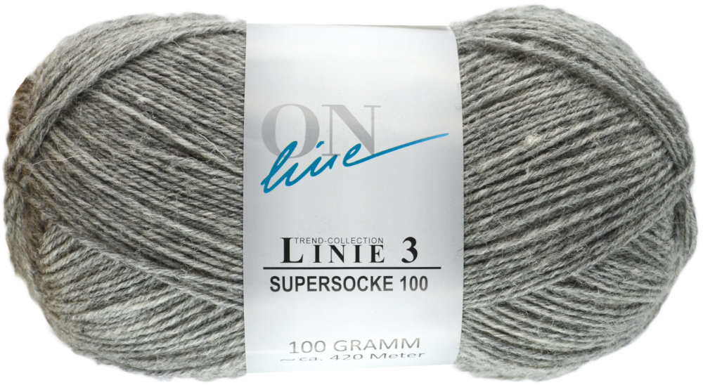 Supersocke 100 Linie 3 Uni 4-fach von ONline 0105 - flanellgrau