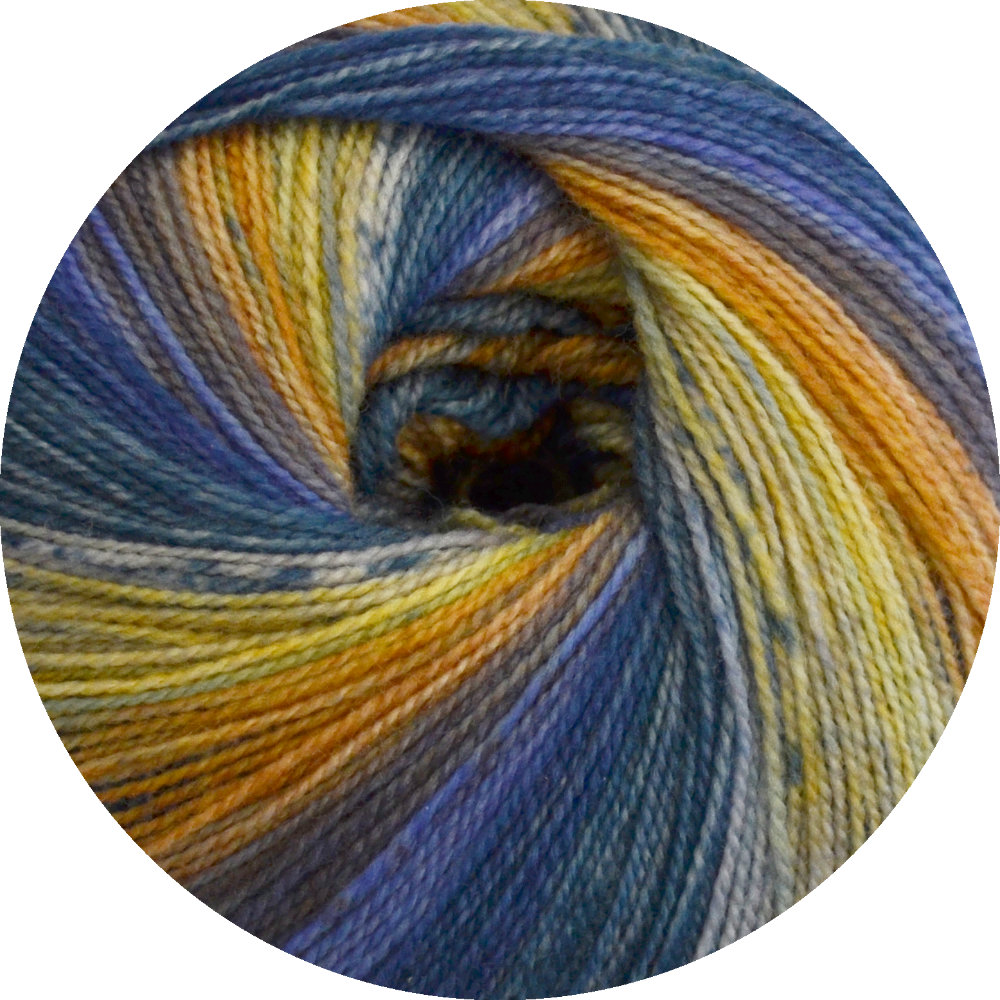 Starwool Lace Color Linie 97 von ONline 0121 - blau / gelb / orange