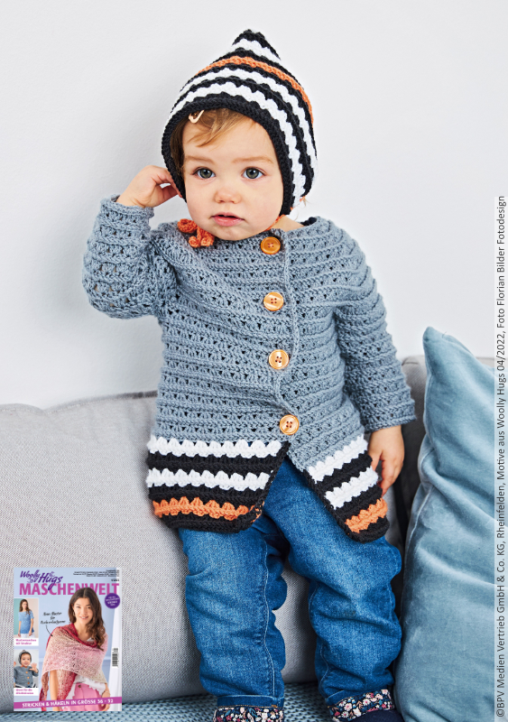 Häkeljacke und Mütze  | Wollpaket mit Charity  | Häkeln | Veronika Hug, Woolly Hugs, Christophorus Verlag