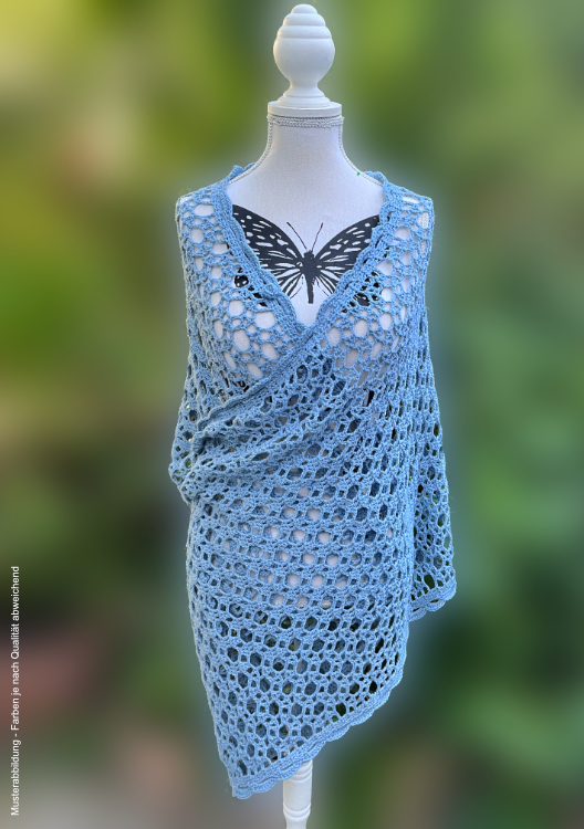 Häkelstola Zirkulation | Einzelanleitung | Wolle Cotton Baby Linie 345 ONline Linie 0011 - türkis | Stricken | Sylvie Rasch