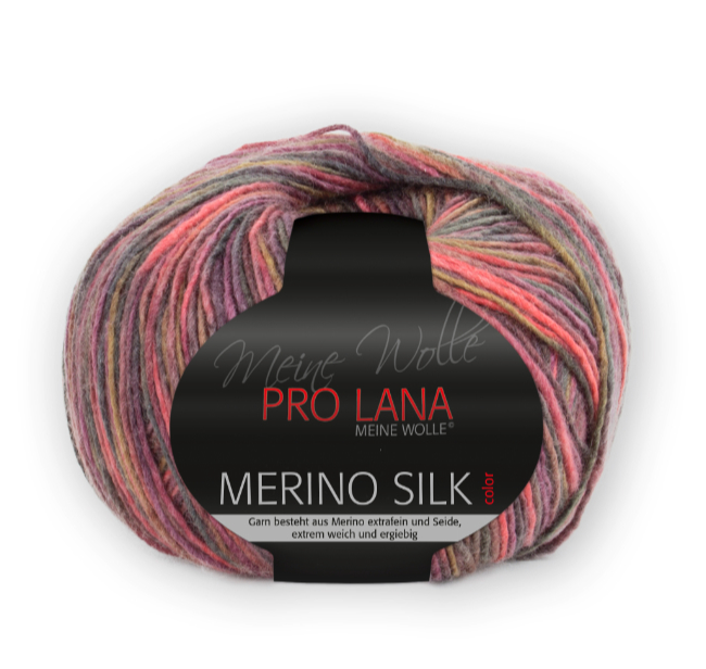 Merino Silk Color von Pro Lana 0183 - lila/olive/lachsrot