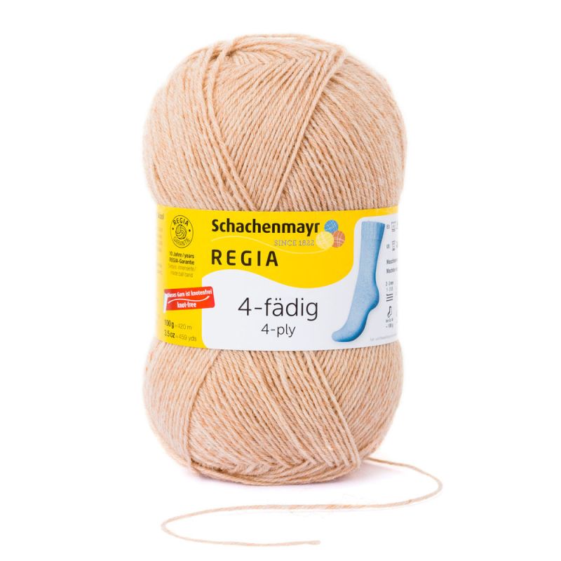 Sockenwolle Uni 4-fach 100 g von Regia 0017 - hell-kamel meliert Sockenwolle Uni 4-fach 100 g von Regia 0017 - hell-kamel meliert