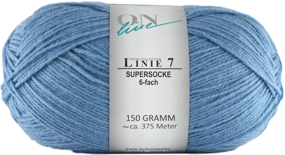 Supersocke 6-fach Linie 7 Uni von ONline 0022 - blau