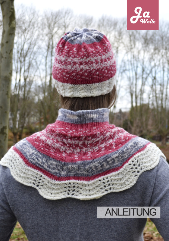 Kurzponcho mit doppeltem Stehkragen und Mütze Mary Jane | Einzelanleitung | Wolle Fjord  | Stricken | Annemarie