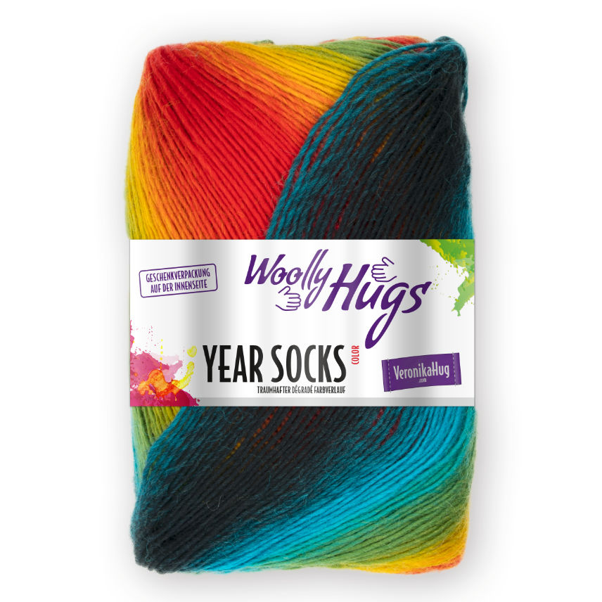 Year Socks von Woolly Hugs 0017 - Regenbogen