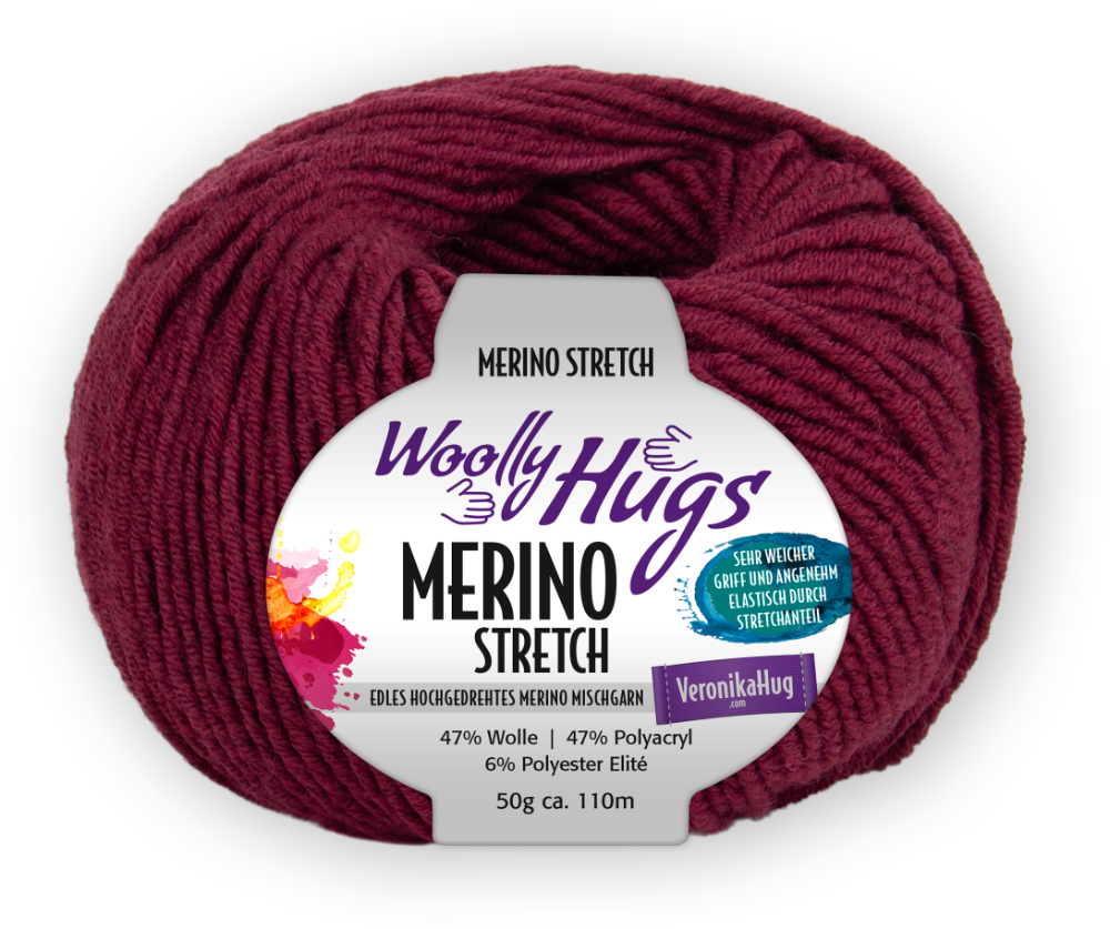 Merino Stretch von Woolly Hugs 0138 - bordeaux Merino Stretch von Woolly Hugs 0138 - bordeaux