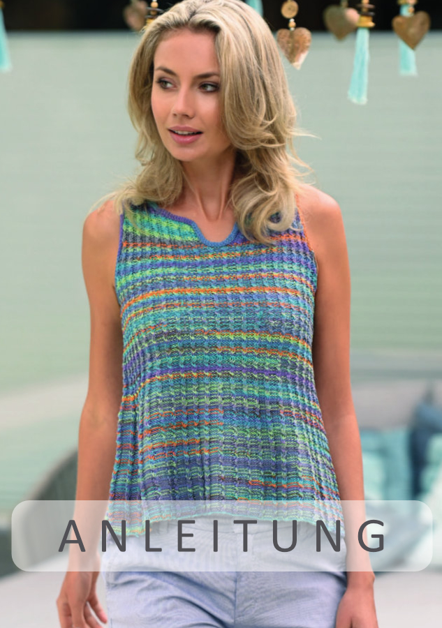 Top mit Zopfrippen | Einzelanleitung | Wolle Sandy Design Color Linie 165  | Stricken | ONline