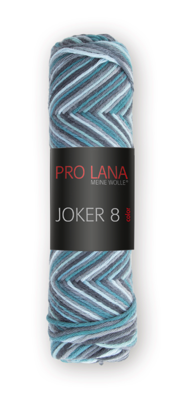 Joker 8 color Topflappengarn von Pro Lana 0534 - petrol / grau