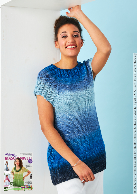 Shirt tiefer Ozean | Anleitung aus Heft | Stricken | Veronika Hug, Woolly Hugs, Christophorus Verlag