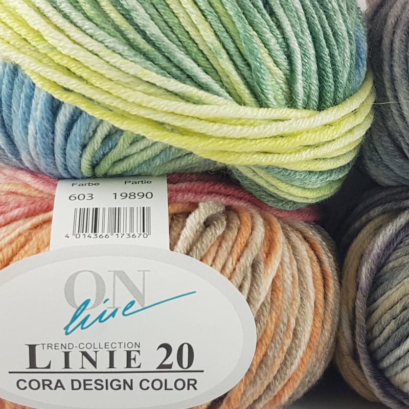 Cora Linie 20 Design Color von ONline 0602 - gelb/grau/lila