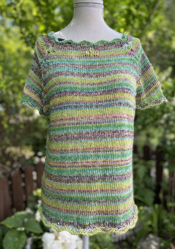 Shirt Blumenliebe | Einzelanleitung | Wolle Cavacalla Linie 457  | Stricken | Sylvie Rasch