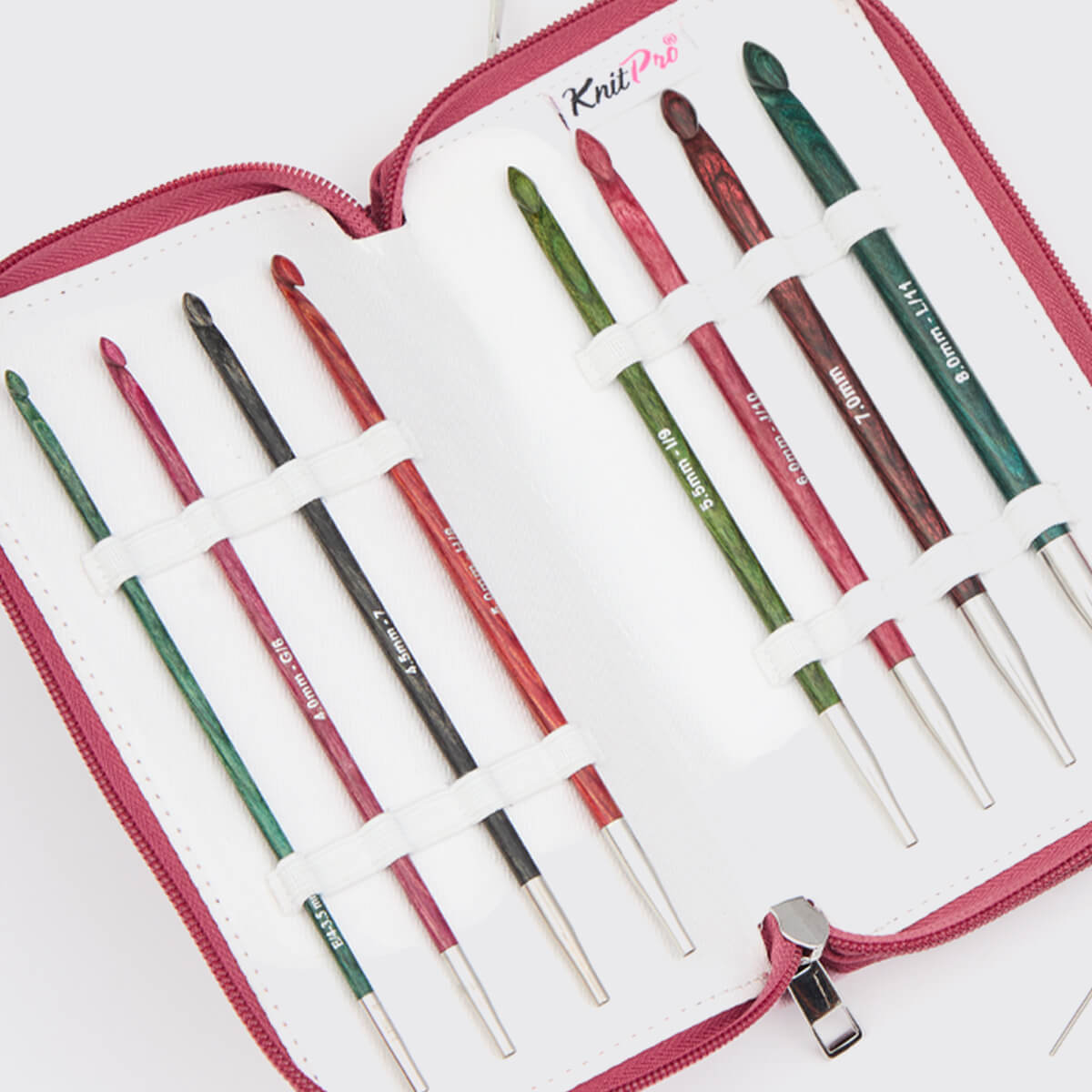 Tunesische Häkelnadel Set Dreamz Holz 3,50 - 8,00 mm Deluxe von knit pro