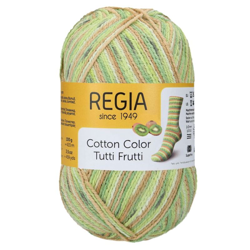 Regia Cotton 4-fach Color 100 g von Regia Tutti Frutti 2418 kiwi