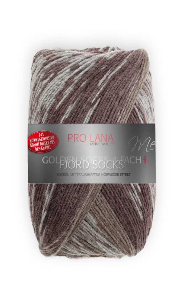 Fjord Socks - 4-fach Sockenwolle von Pro Lana 0194 - braun color